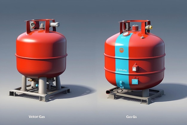 3d Tanque de gas natural vectorial utilizado para cocinar y varias industrias concepto de consumo y economía de energía Eps 10 Vector