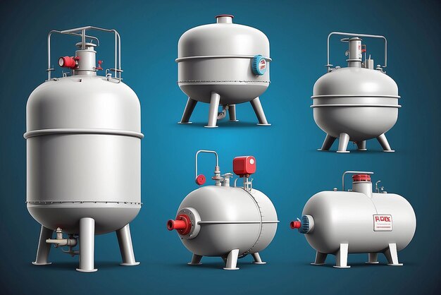 3d Tanque de gas natural vectorial utilizado para cocinar y varias industrias concepto de consumo y economía de energía Eps 10 Vector