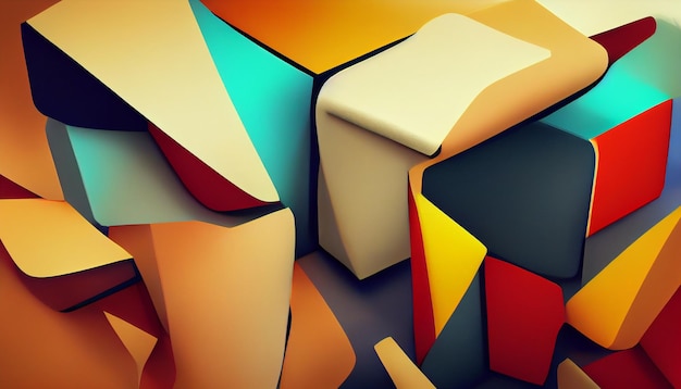 3D-Tapete geometrische Figuren von geschmolzenen Musiknoten hd vollfarbig