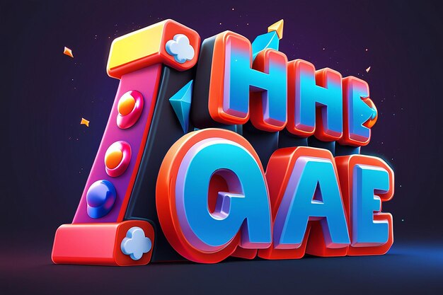 3D-Text-Effekt des Spiels Bearbeitbare Text-Effekte