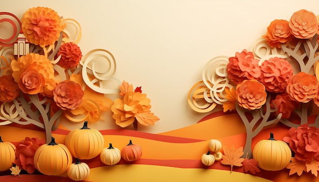 3D-Thanksgiving-Papier ausgeschnitten Hintergrund