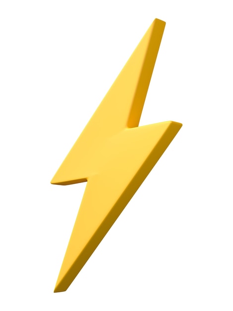 3D-Thunder und Bolt Lighting Flash-Symbole auf weißem Hintergrund