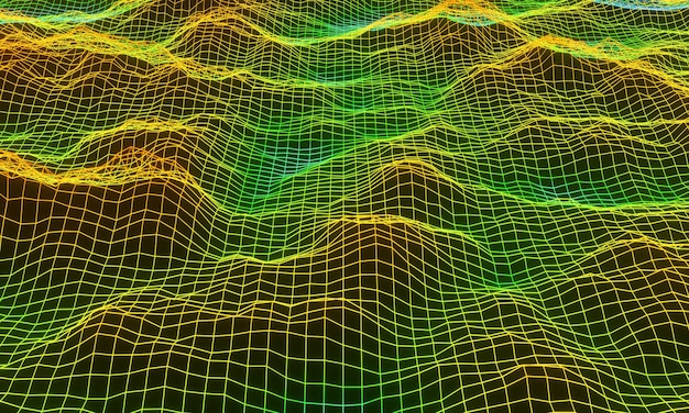 3D topografisches Gebirgsgitter-Drahtgitter.