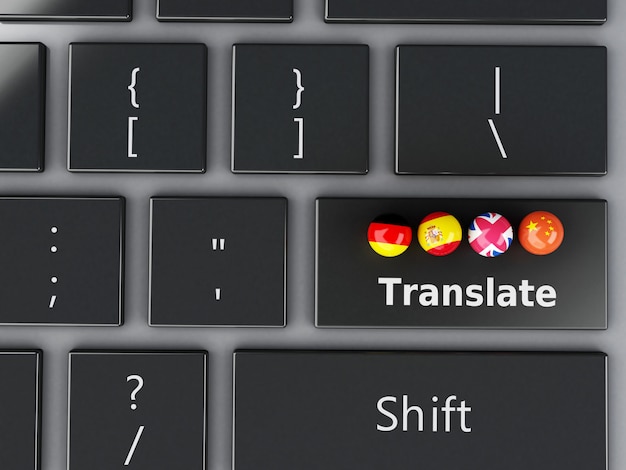 3d traduce idiomas extranjeros en el teclado de la computadora