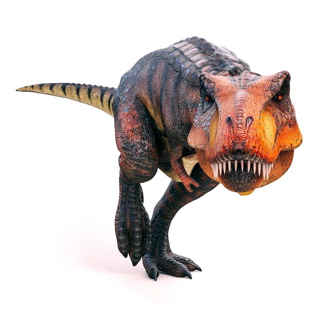 3D Tyrannosaurus rex renderização em fundo branco