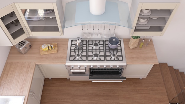 3D übertragen von einem Küchen-Innenraum
