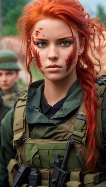 3D ukrainisches Soldatenmädchen