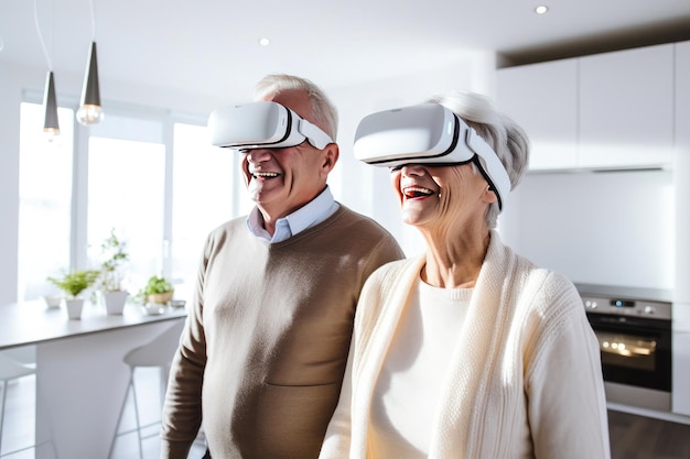 3D-Unterhaltungs-Virtual-Reality-Vergnügen für ältere Paare