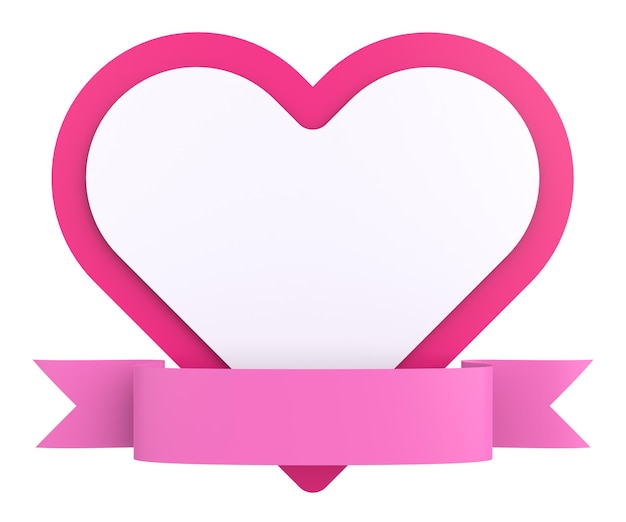 3D-Valentine-Karte Valentin-Banner 3D-Illustration