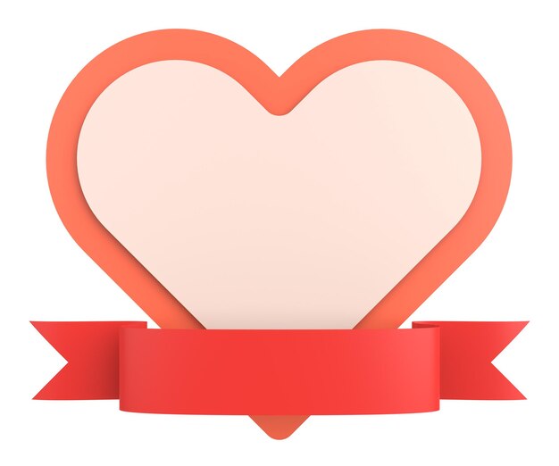 3D-Valentine-Karte Valentin-Banner 3D-Illustration