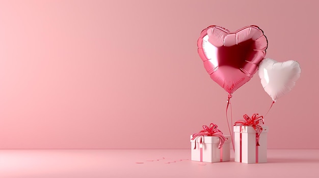 3d-Valentines-Tag-Hintergrund mit Kopierraum für Text Leer Leerraum