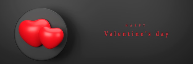 3D. Valentinstag-Banner für Design. während des Festes der Liebe