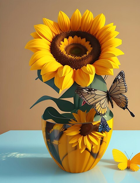 3d Vase Blume Ai Generative