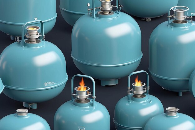 3d Vektor Erdgasbehälter verwendet für das Kochen und verschiedene Industrien Verbrauchs- und Energieeinsparungskonzept Eps 10 Vektor