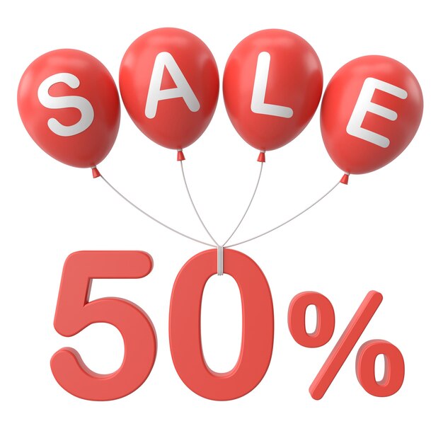3D venda de cinquenta por cento 50 venda decoração de banner de venda