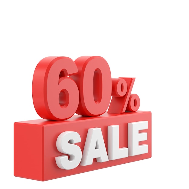 3D venda de sessenta por cento 60 venda decoração de banner de venda