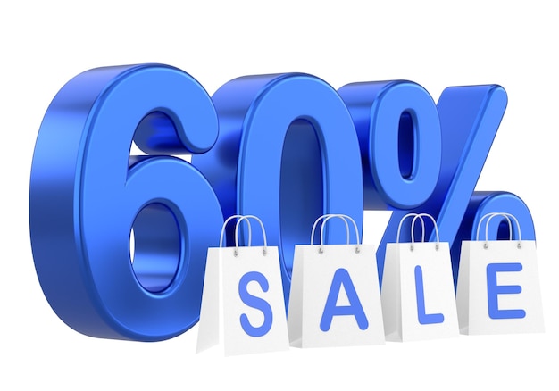 3D venta del sesenta por ciento 60 venta Decoración de banner de venta