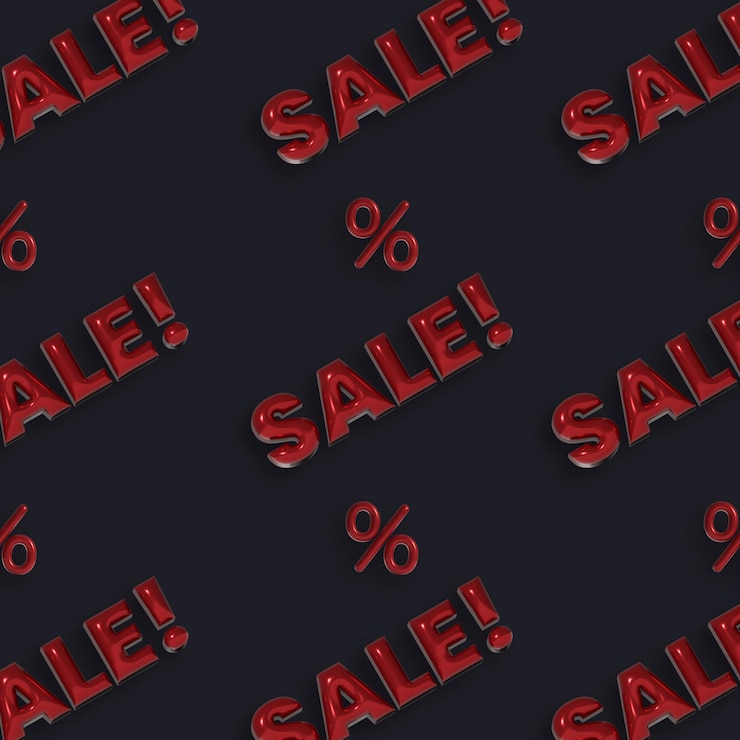 Foto 3d-verkauf mit procent-banner