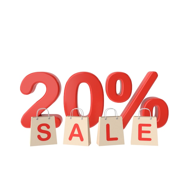 3D vinte por cento de venda 20 decoração de banner de promoção de venda