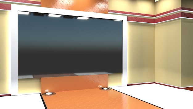 3D Virtual TV Studio Nachrichten 3D-Rendering