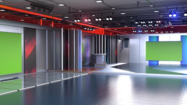 3D Virtual TV Studio News Backdrop für TV Shows TV On Wall3D Virtual News Studio Hintergrund