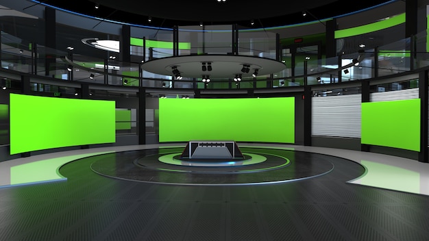 3D Virtual TV Studio News Hintergrund für TV-Shows TV auf Wall3D Virtual News Studio Hintergrund