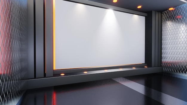 3D Virtual TV Studio News, Kulisse für TV-Shows .TV On Wall.3D Virtual News Studio Hintergrund