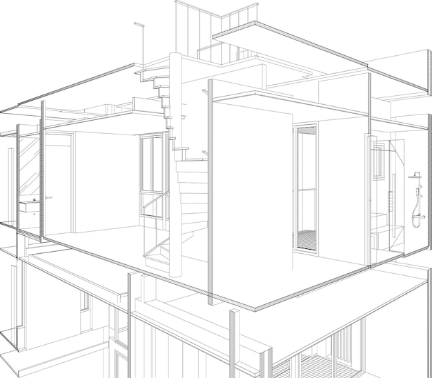 3D-Vorstellung eines Wohnungsbauprojekts