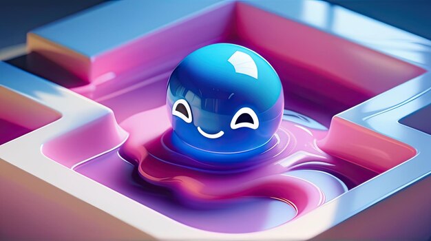 3D-Wasser-Emoji-Kreis