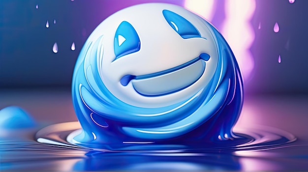 3D-Wasser-Emoji-Kreis