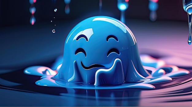 3D-Wasser-Emoji-Kreis