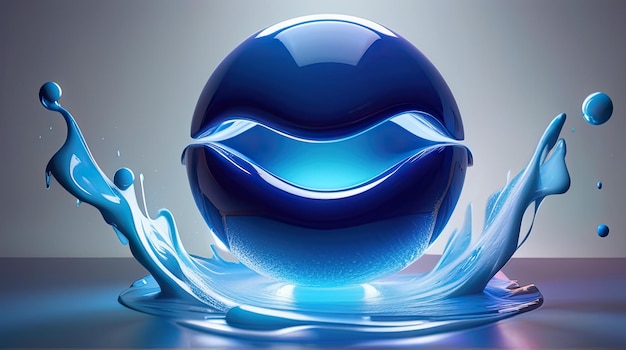 3D-Wasser-Emoji-Kreis