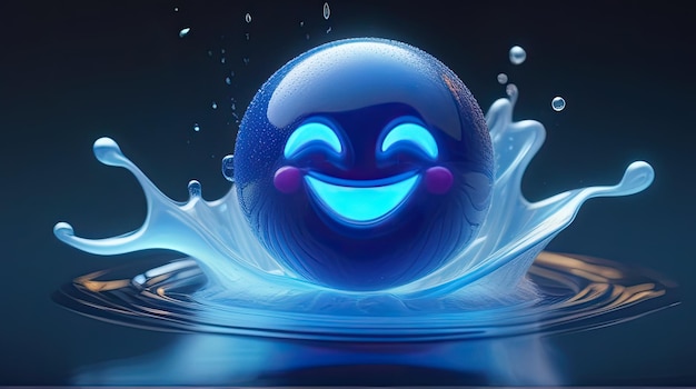 3D-Wasser-Emoji-Kreis