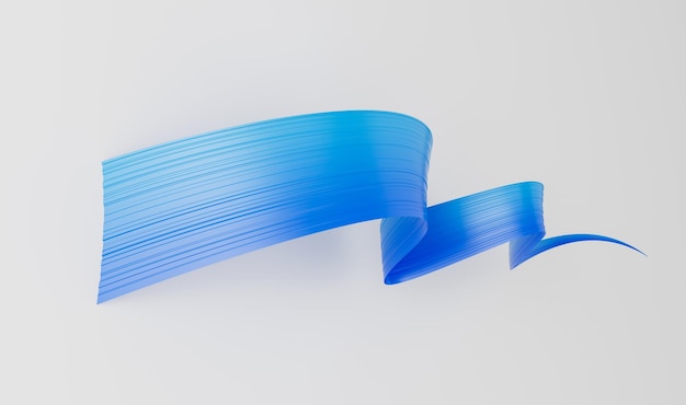3d Wavy Blue Flag 3d Waving Abstract Ribbon Flag Isolado em fundo branco Ilustração 3d