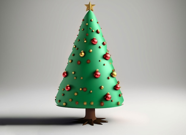 3D-Weihnachtsbaum mit Lichtern