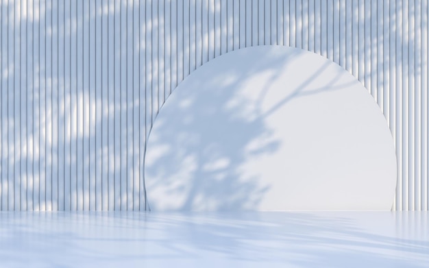 Foto 3d-weißer hintergrund für produkt mit baumschatten minimale szene für produktpräsentation 3d-rendering