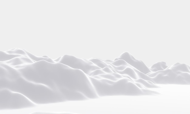 3D weißer schneebedeckter Berg