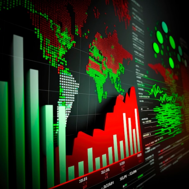 3D-Weltfinanzdiagramm Generative KI