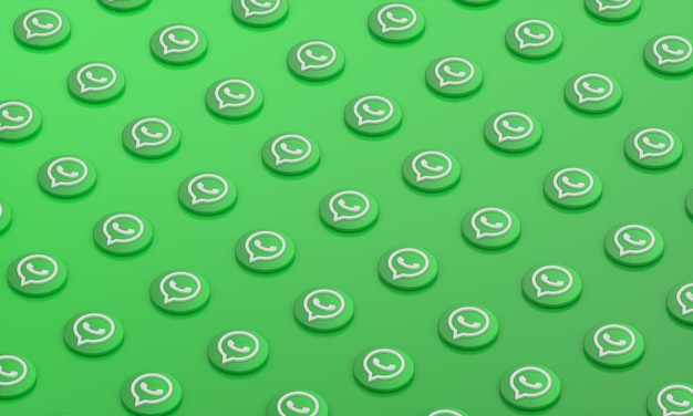 3D-WhatsApp-Anwendung mit grünem Hintergrund