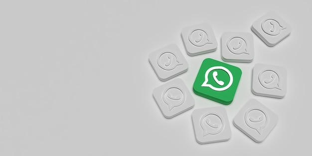 3D WhatsApp Marketing Branding-Konzept mit Weiß