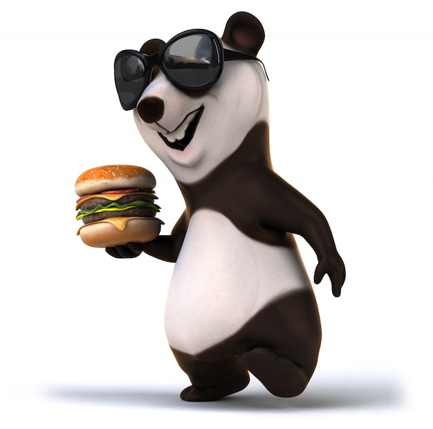 3D-Wiedergabe der lustigen 3D-Wiedergabe des lustigen Pandabärenbären