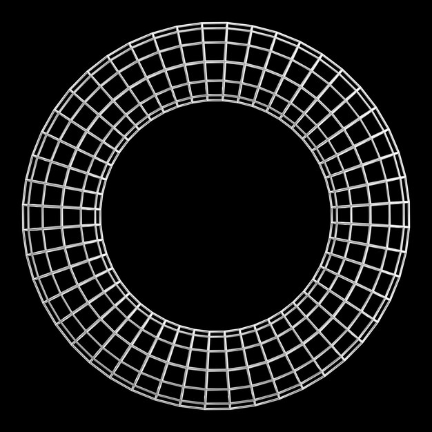 Foto 3d-wireframe-umriss polygon torus donutform