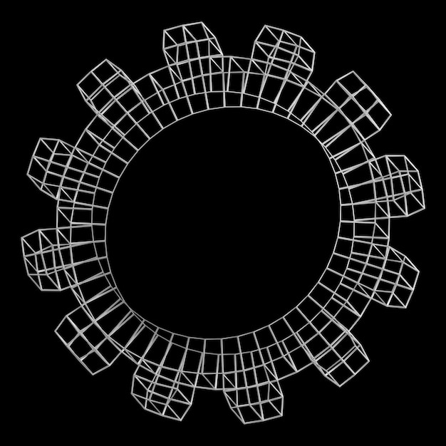 Foto 3d-wireframe-umriss polygonradform