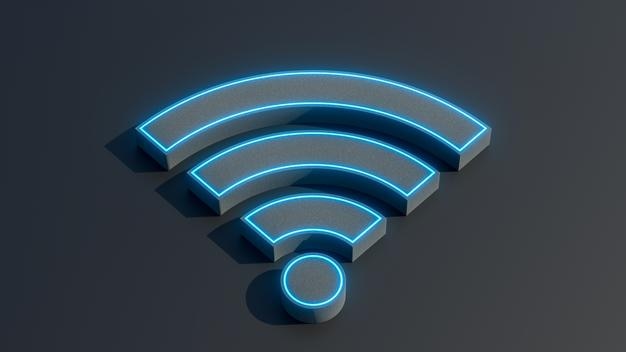 3D-WLAN-Symbol Symbol für drahtloses Netzwerk 3D-Icon-Design-Konzept 3D-Rendering