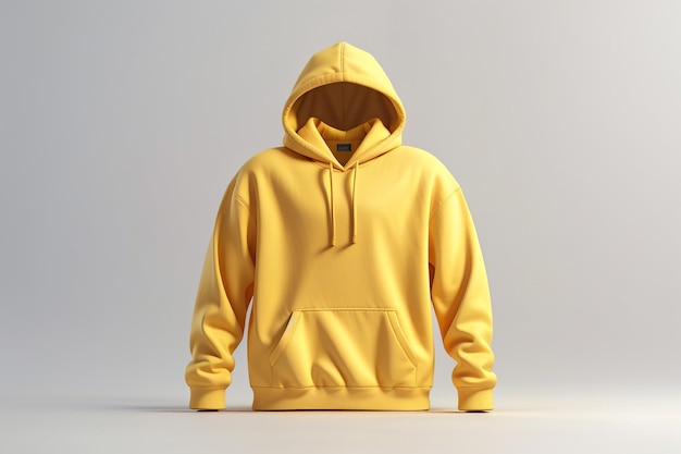 3D Yellow Hoodie Mockup de fundo.