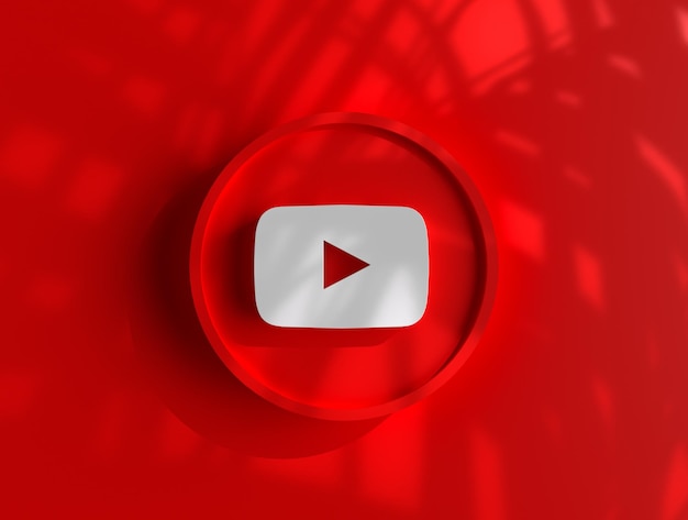 3D-YouTube-Logo-Hintergrunddesign für soziale Medien