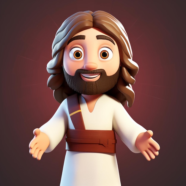 3D-Zeichentrickfigur von Jesus