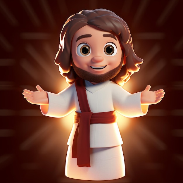 3D-Zeichentrickfigur von Jesus