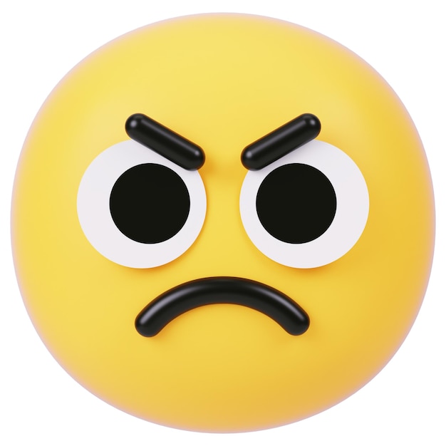 3D-Zeichentrickfilme mit wütenden Emoji
