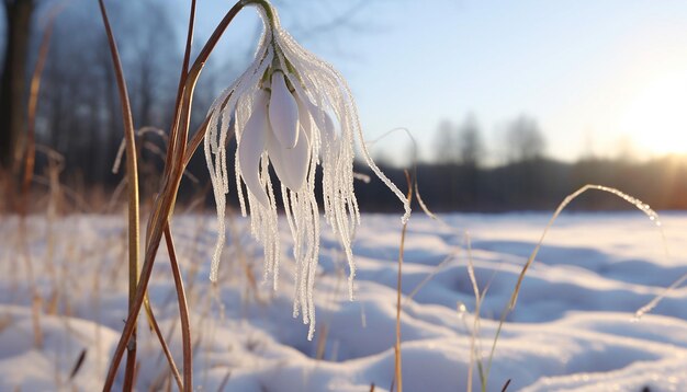 3Imagem renderizada de uma única e elegante gotícula de neve